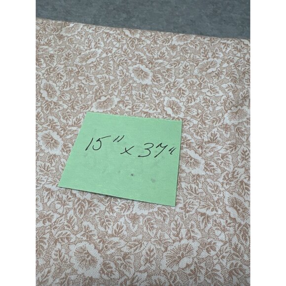 Floral Beige & Cream Fabric 15" X 37" Cotton Sewing & Crafting Material - Picture 5 of 6